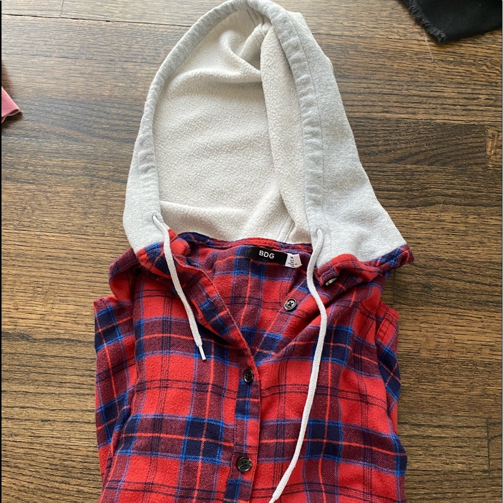 Medium BDG Flannel with hoodie